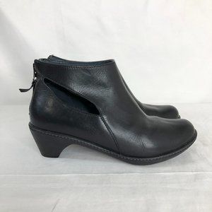 Dansko Bonita Black Leather Ankle Booties Back Zip Boots Size US 6.5 EU 37